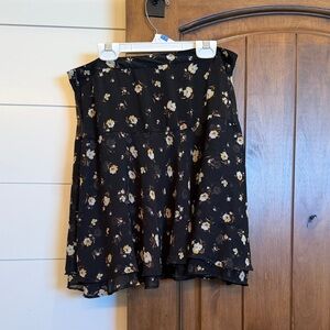 Old Navy Black Floral Skirt